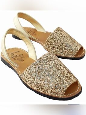 Avarca Gold Glitter Slingback Women’s Sandals